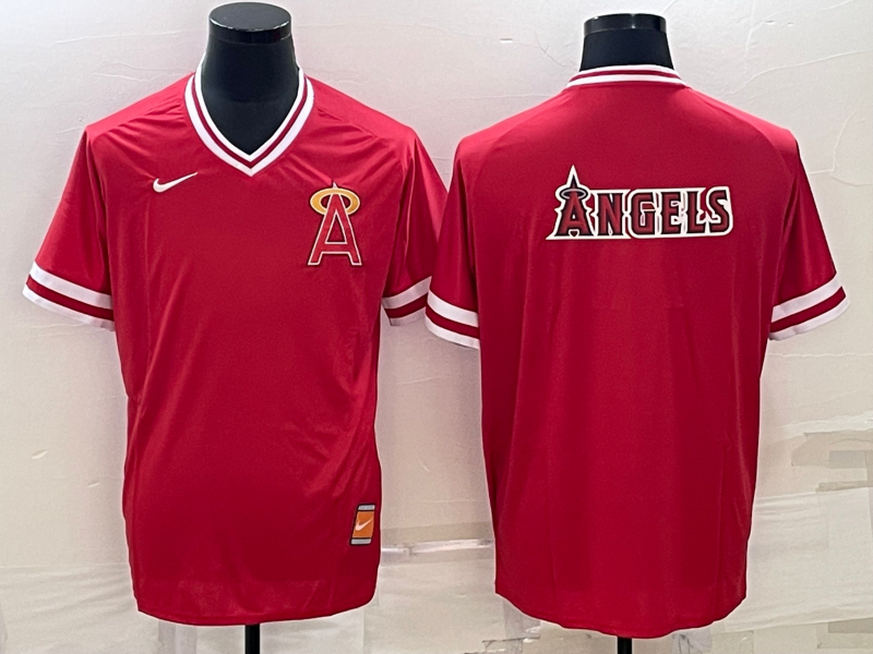 Men's Los Angeles Angels Red Team Big Logo Cool Base Stitched Jersey Men's Los Angeles Angels Red Team Big Logo Cool Base Stitched Jersey